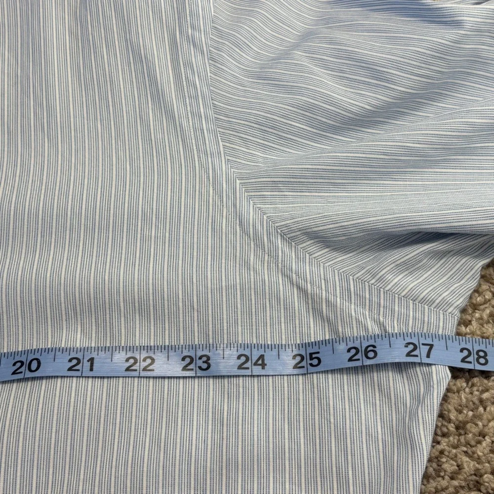 Vtg Polo Ralph Lauren Estate Custom Fit Blue Striped Shirt‎ Mens XXL Long Sleeve